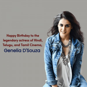 Genelia D'Souza Birthday Wish Poster For Google Business Profile