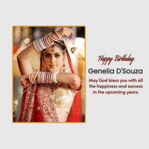 Genelia D'Souza Birthday Wish Post For Pinterest