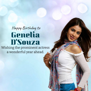 Happy Birthday Genelia D'Souza Poster For Google Business Profile