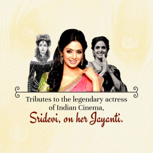 Tribute To Sridevi - Jayanti Artwork For Instagram