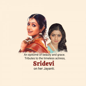 Sridevi Jayanti Tribute Image For Pinterest