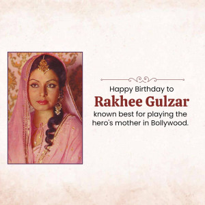 Rakhee Gulzar Birthday Tribute Branding Post For Google Business Profile