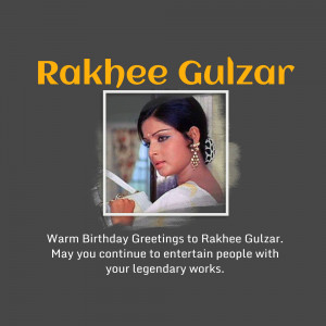 Rakhee Gulzar Birthday Greeting Artwork For Telegram