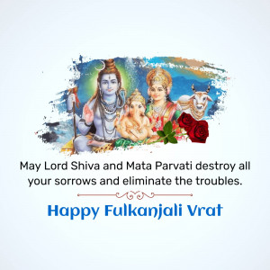 Happy Fulkanjali Vrat - Shiva Parvati Family Flyer For Threads