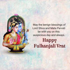 Happy Fulkanjali Vrat - Lord Shiva And Mata Parvati Graphic For LinkedIn