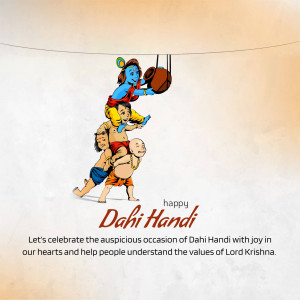 Dahi Handi Celebration Design For Telegram