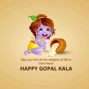 Happy Dahi Handi & Gopal Kala Poster For WhatsApp