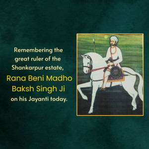 Rana Beni Madho Baksh Singh Ji Jayanti Image For Facebook