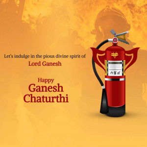 Ganesh Chaturthi Fire Safety Business Poster For Twitter