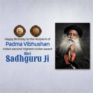 Sadhguru Padma Vibhushan Birthday Artwork For Threads