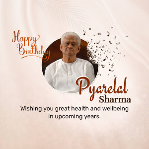 Happy Birthday Pyarelal Sharma Promotional Banner For LinkedIn