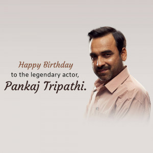 Portrait of Pankaj Tripathi with birthday wishes