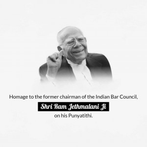 Shri Ram Jethmalani Ji Punyatithi Artwork For WhatsApp