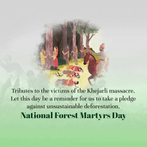 National Forest Martyrs Day - Khejarli Massacre Branding Post For Telegram