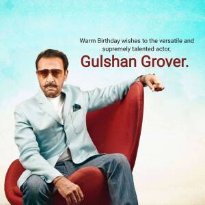 Gulshan Grover Birthday Wish Poster For Telegram