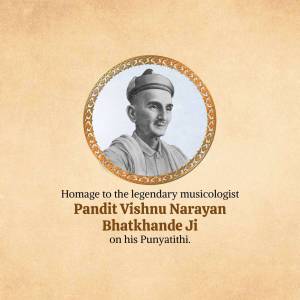 Pandit Vishnu Narayan Bhatkhande Ji Punyathithi Poster For Instagram
