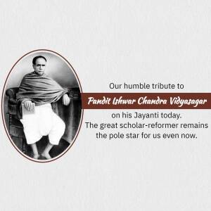 Pandit Ishwar Chandra Vidyasagar Jayanti Social Media Post For Instagram