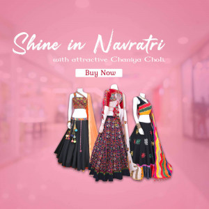Shine In Navratri With Chaniya Choli Promotional Banner For Facebook