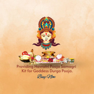 Image of Goddess Durga with Navratri Pooja Samagri Kit