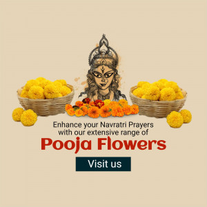Navratri Pooja Flowers Marketing Image For LinkedIn