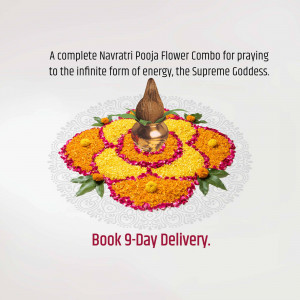 Navratri Pooja Flower Combo Banner For LinkedIn