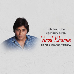 Vinod Khanna Birthday Tribute Template For Google Business Profile