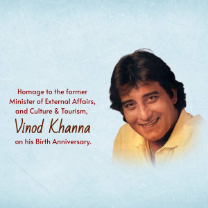 Vinod Khanna Birth Anniversary Tribute Creative Design For Twitter