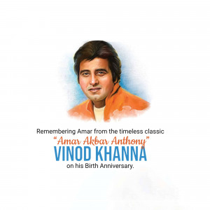 Vinod Khanna Birthday Tribute Flyer For WhatsApp
