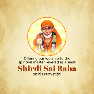 Shirdi Sai Baba Punyatithi Branding Post For LinkedIn