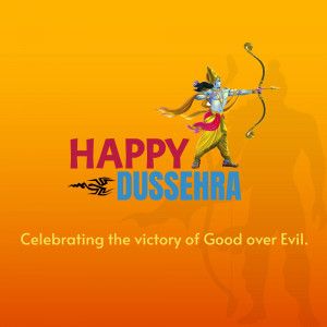 Happy Dussehra - Celebrating The Victory Of Good Promotional Banner For WhatsApp