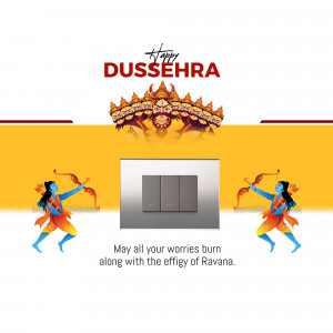 Dussehra greeting with an electrical switch in the center