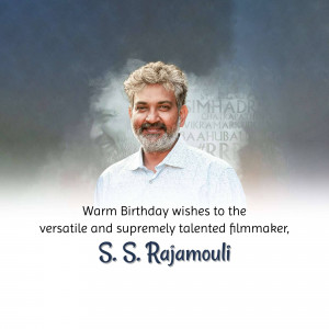 Portrait of S.S. Rajamouli with birthday wishes