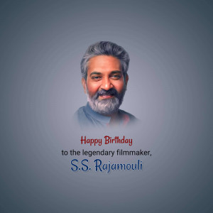 Portrait of S.S. Rajamouli with birthday greetings