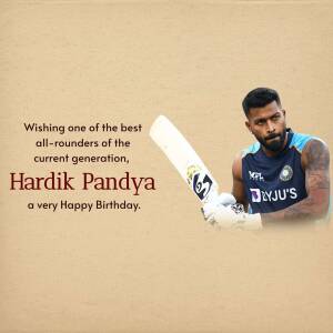 Happy Birthday Hardik Pandya Branding Post For Google Business Profile