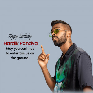 Happy Birthday Hardik Pandya Template For Google Business Profile