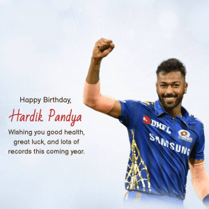 Happy Birthday Hardik Pandya Marketing Image For Pinterest