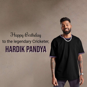 Happy Birthday Hardik Pandya Social Media Post For Pinterest