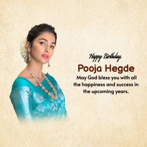 Pooja Hegde Birthday Wish Banner For Google Business Profile