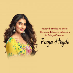 Pooja Hegde Birthday Wish Flyer For Pinterest