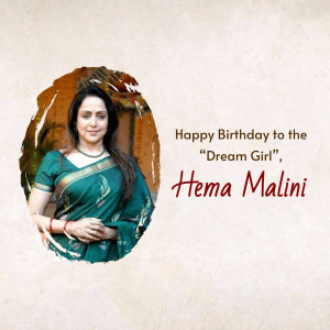 Hema Malini Birthday Wish Artwork For LinkedIn