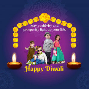 Happy Diwali Wishes With Children Social Media Post For LinkedIn
