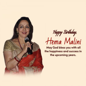Hema Malini Birthday Wish Poster For Threads