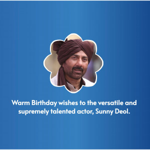 Sunny Deol Birthday Wish Poster For Instagram