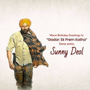 Sunny Deol Birthday Wish Poster For Google Business Profile