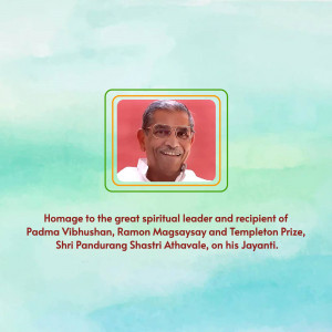 Pandurang Shastri Athavale Jayanti Banner For LinkedIn