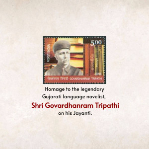 Shri Govardhanram Tripathi Stamp Marketing Image For Threads