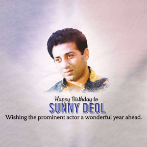Sunny Deol Birthday Wish Poster For WhatsApp