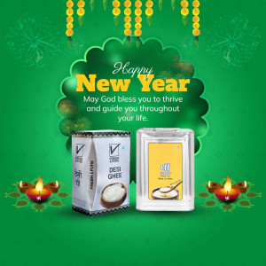 Happy New Year With Desi Ghee Marketing Image For Google Business Profile