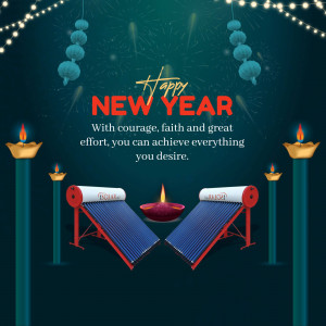 Happy New Year With Rajuri Solar Advertisement For Facebook