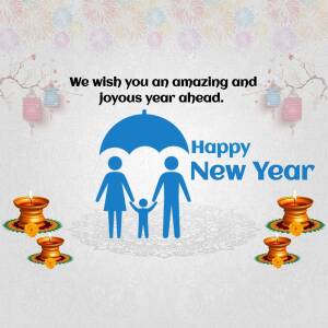Happy New Year Family Wishes Business Poster For Telegram